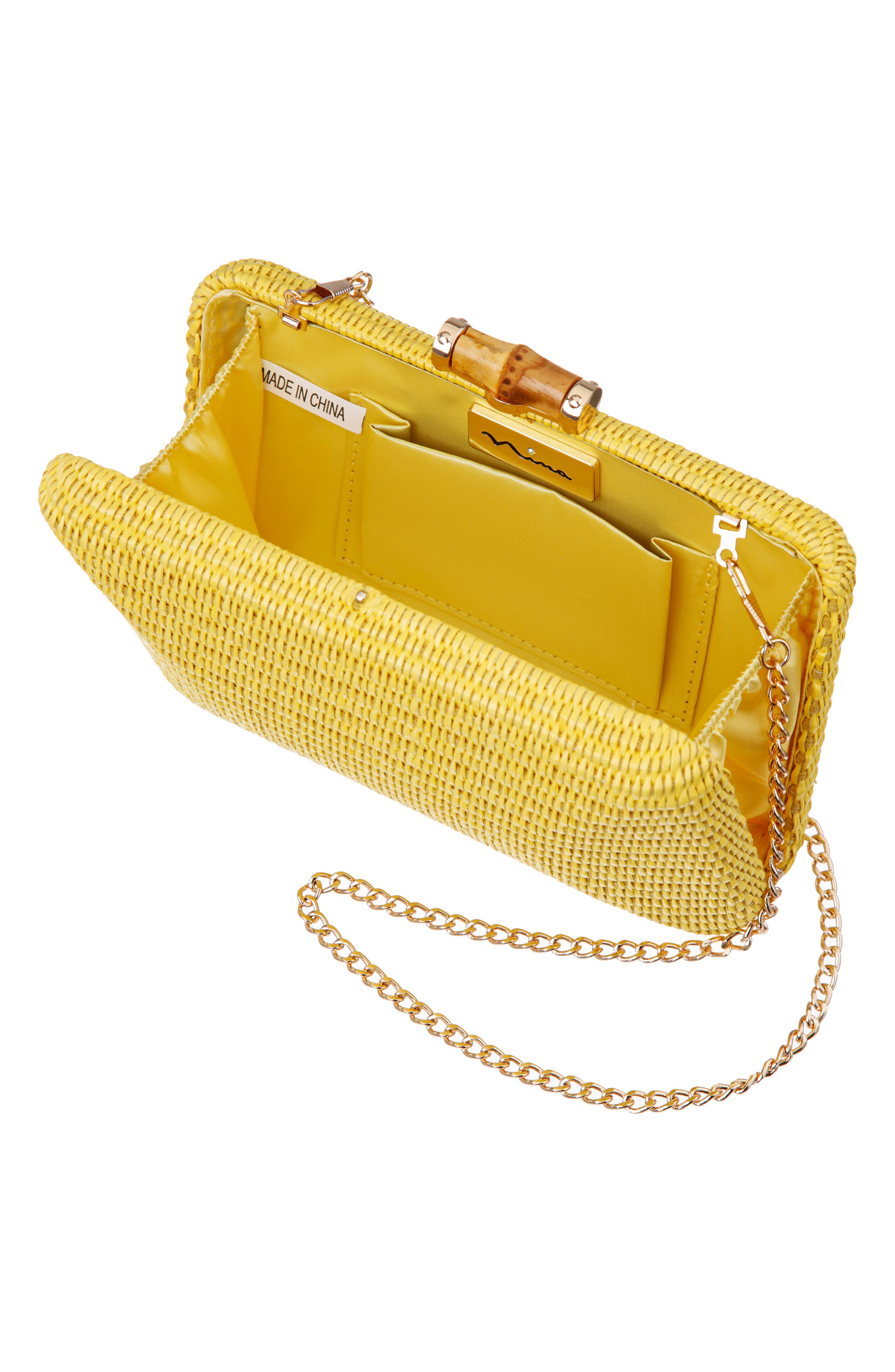 Malia Frame Clutch, Alternate, color, MAIZE