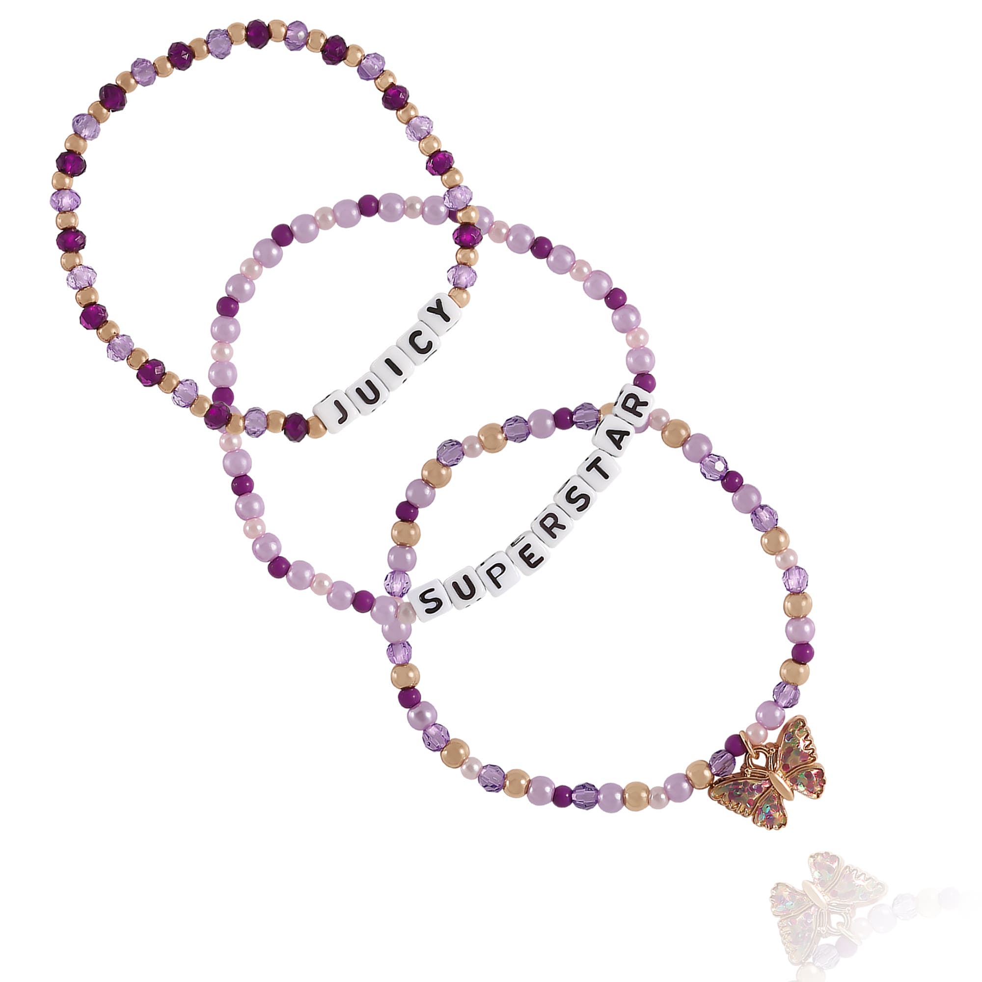 selected purple, white, gold