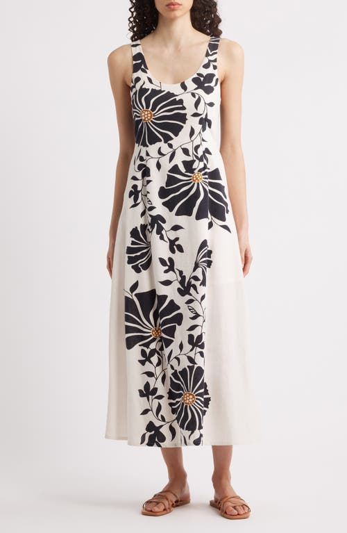 Shop Cleobella Rosalinda Floral Cotton & Linen Maxi Dress In Atropa Print