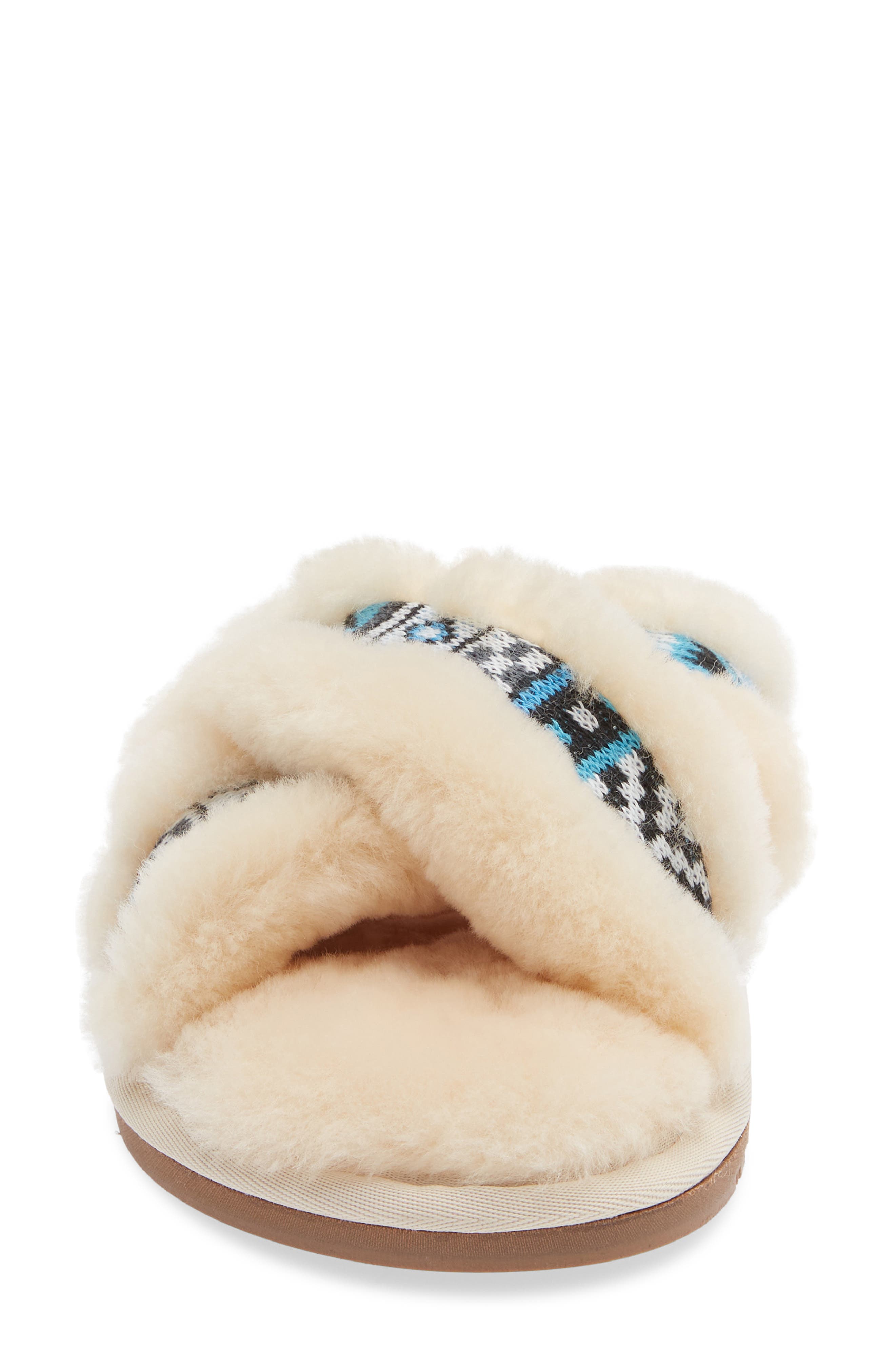 Eden Genuine Shearling Slipper, Alternate, color, TURQUOISE