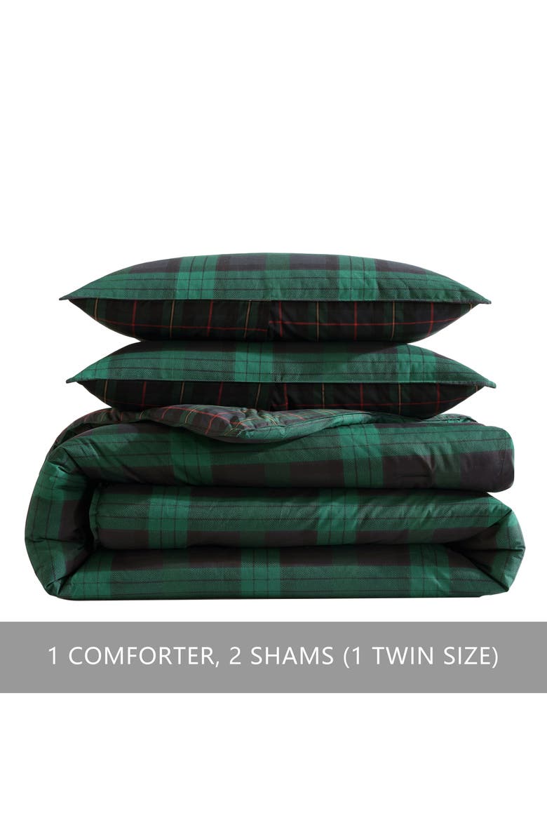 Eddie Bauer Woodland Tartan Plaid King Comforter Set, Main, color, Green