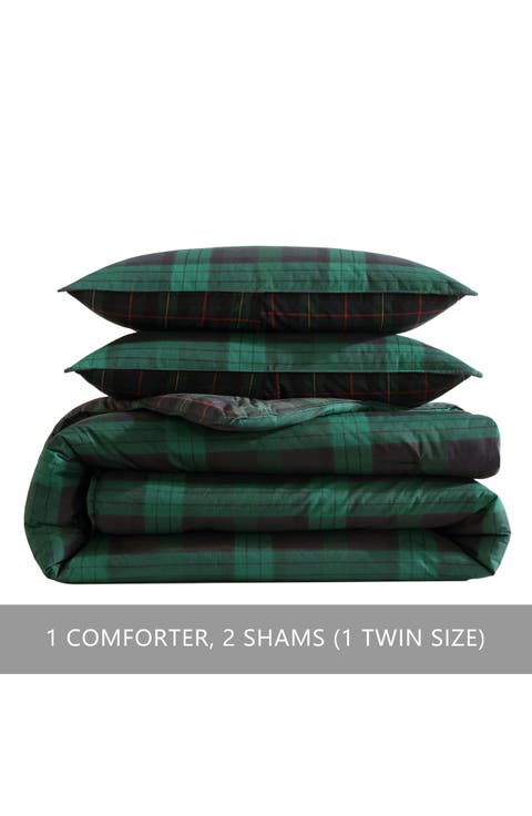 Woodland Tartan Plaid Twin Comforter Set