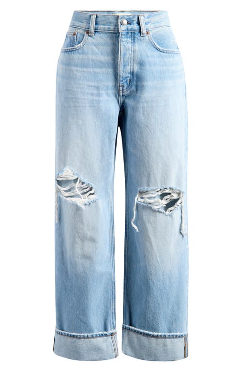 Madewell Low Slung Ripped Baggy Jeans In Hallstead Wash