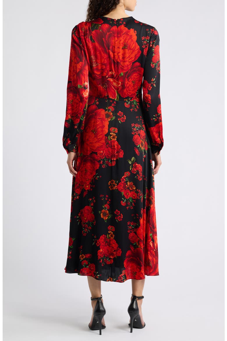 The Valerie Print Long Sleeve Silk Blend Maxi Dress, Alternate, color, BLEEDING LOVE