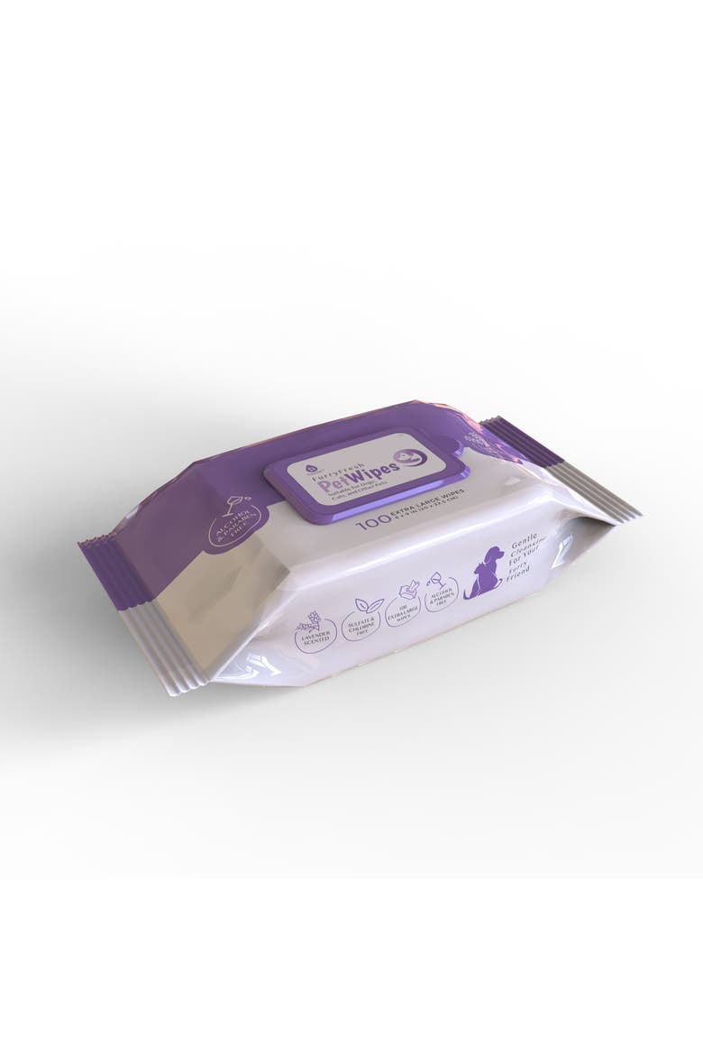 Pet Wipes-Lavender Scented, 100 Extra Large Wipes, Alternate, color, Multicolor