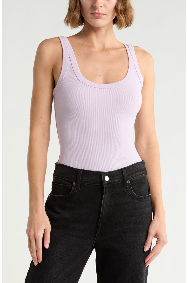 Rib Tank Bodysuit, Main, color, LIGHT LILAC
