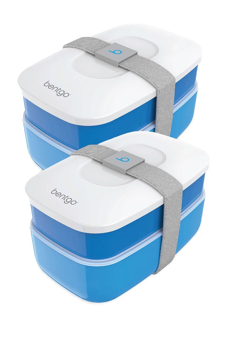 2-Pack of Classic All-in-One Stackable Lunch Box Solution - Blue, Alternate, color, BLUE