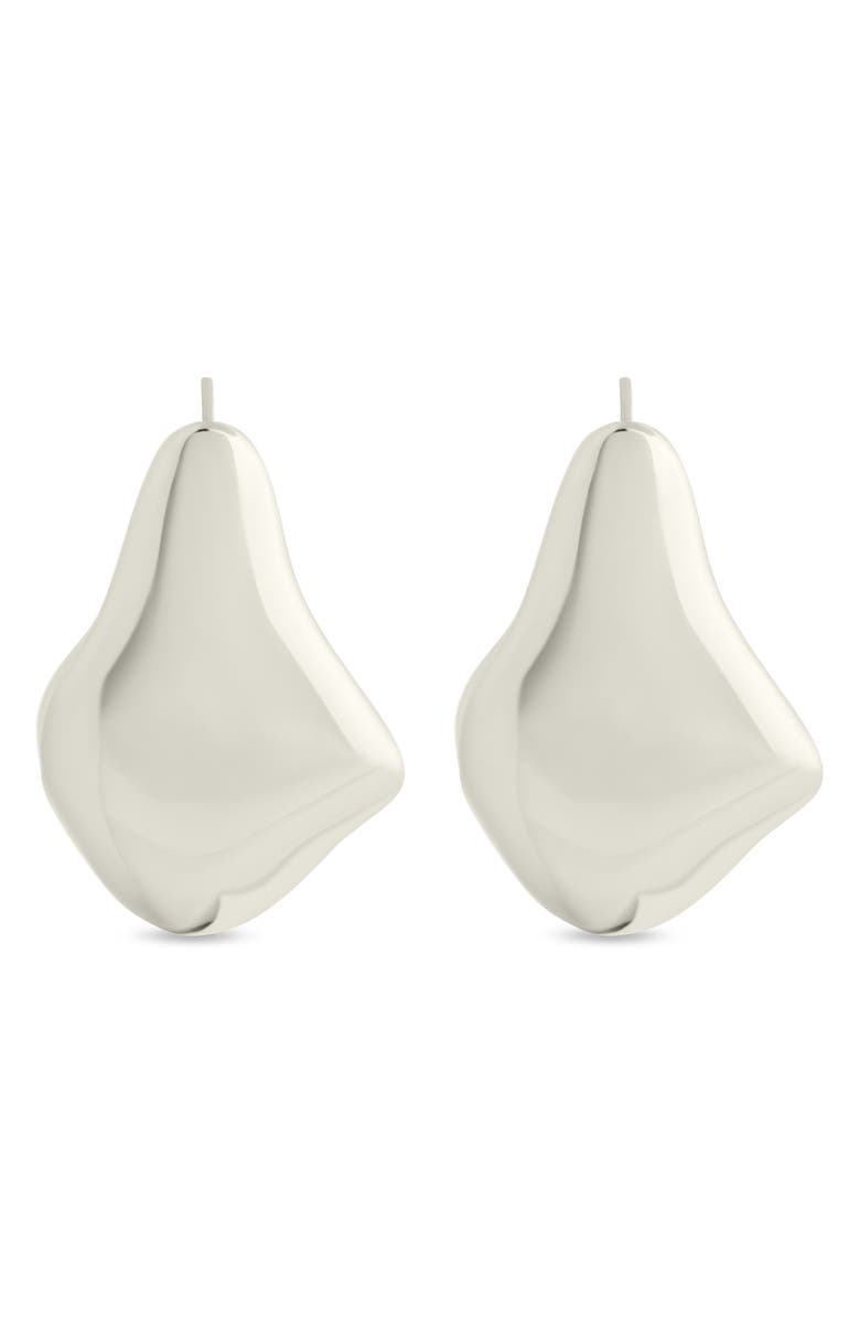 Sterling Forever Elise Polished Huggie Hoop Earrings, Alternate, color, Silver