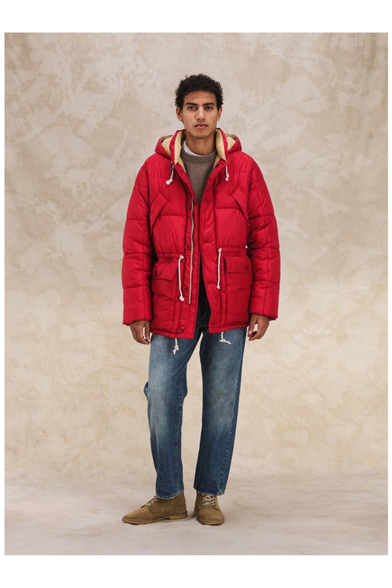 Hickory Padded Anorak Jacket, Alternate, color, RED