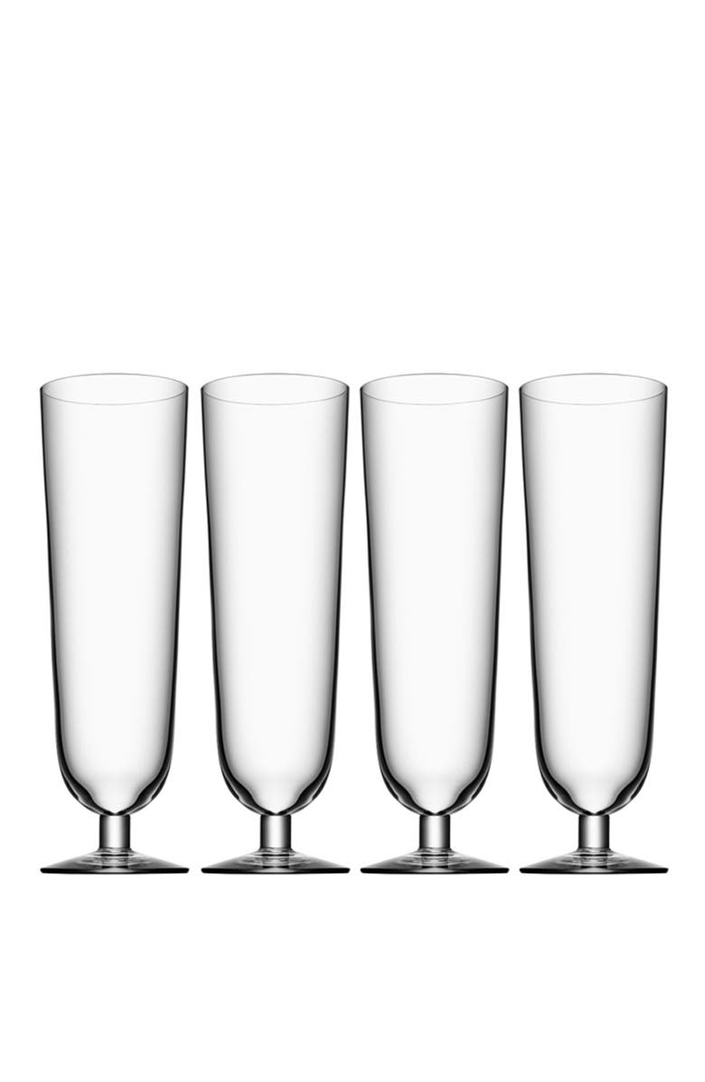 Orrefors Set of 4 Pils Glasses, Main, color, White