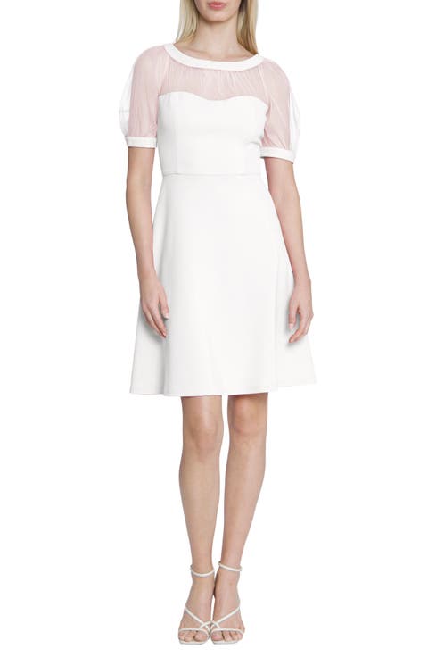 Mesh Illusion Short Sleeve Dress