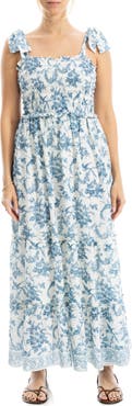 MAX STUDIO Print Tie Strap Maxi Dress