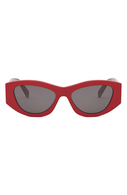 Celine Triomphe 55mm Rectangular Sunglasses In Red