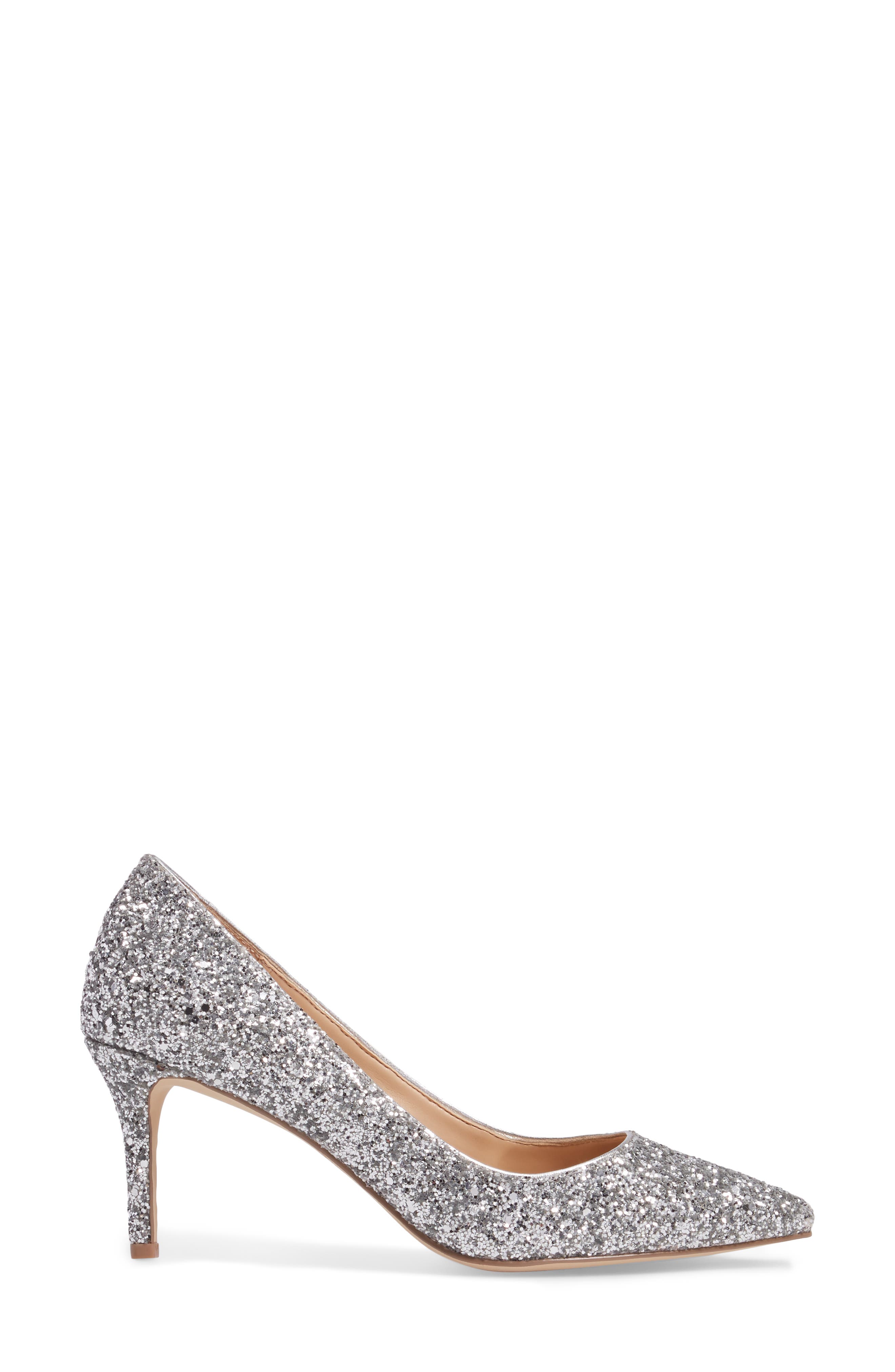 Jewel Badgley Mischka Lyla Glitter Pointy Toe Pump, Alternate, color, 