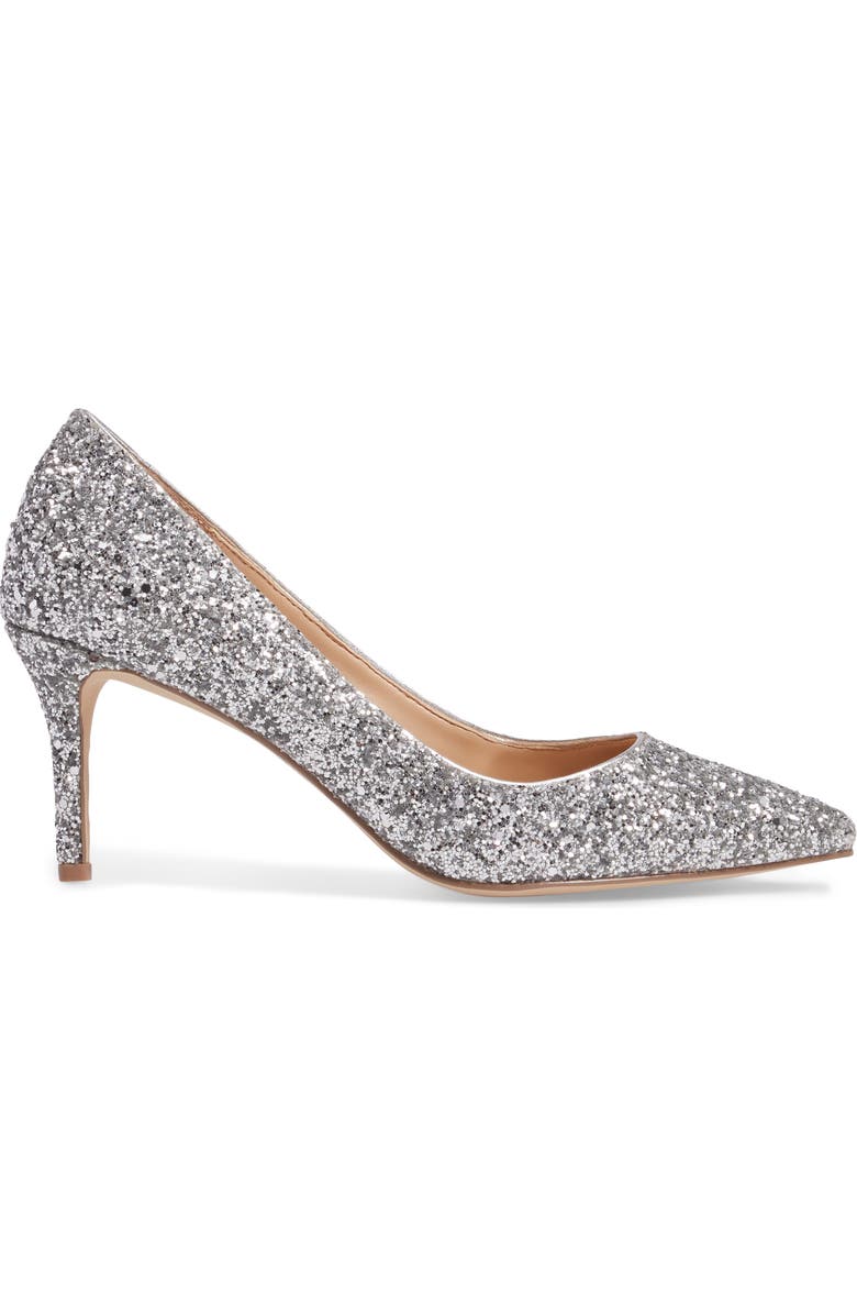 Jewel Badgley Mischka Lyla Glitter Pointy Toe Pump, Alternate, color,