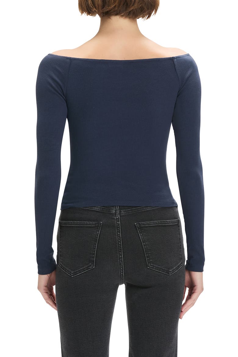 The Sydney Off the Shoulder Long Sleeve Top, Alternate, color, NAVY