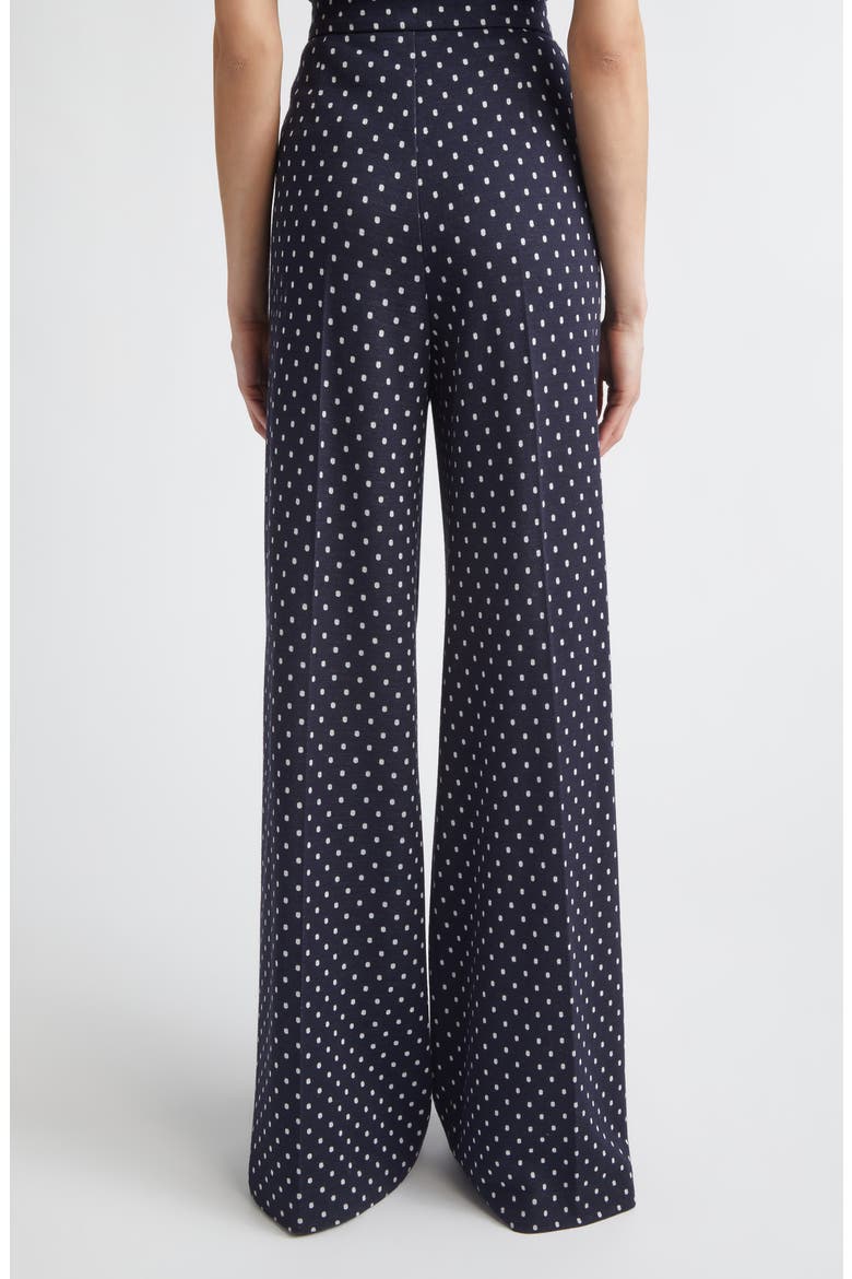 Pleated Dot Jacquard Knit Wide Leg Pants, Alternate, color, ULTRAMARINE