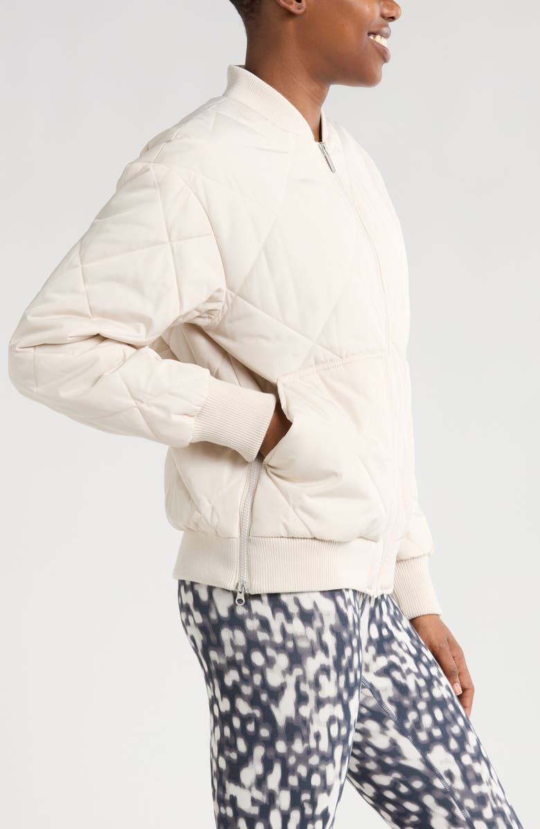 Zella Quilted Aviator Jacket, Alternate, color, Grey Moonbeam