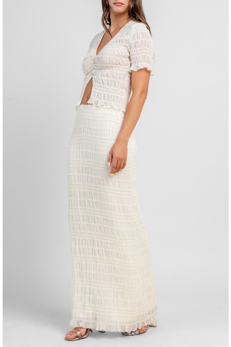 Ruched Top & Maxi Skirt Set, Alternate, color, IVORY