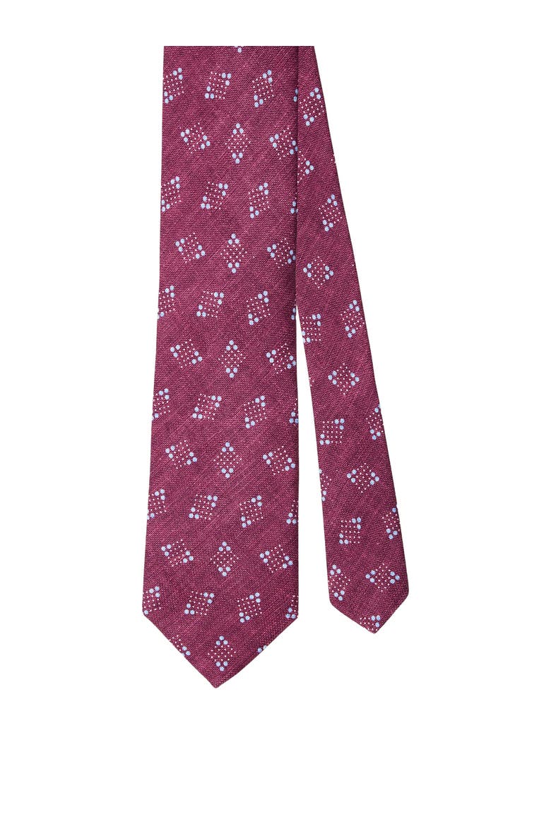 Robert Geometric Print Best of Class Necktie, Main, color, Red