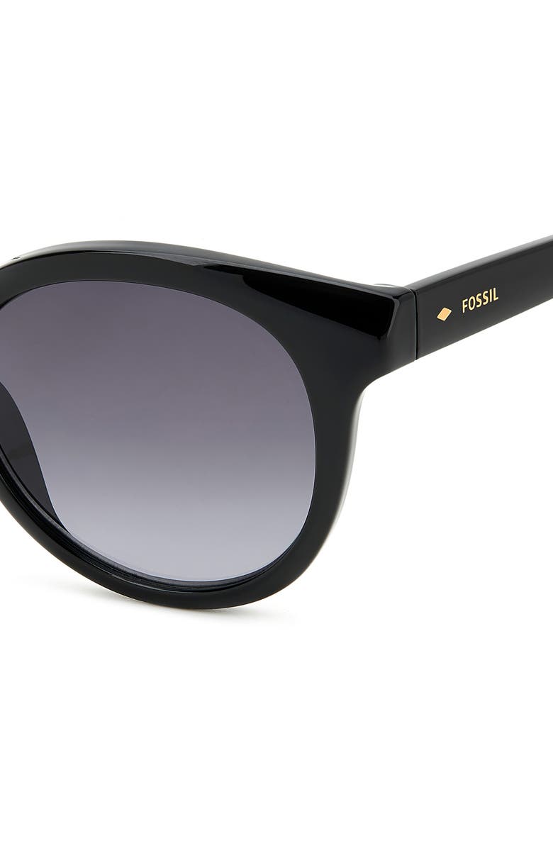 Fossil 53mm Gradient Round Sunglasses, Alternate, color, Black