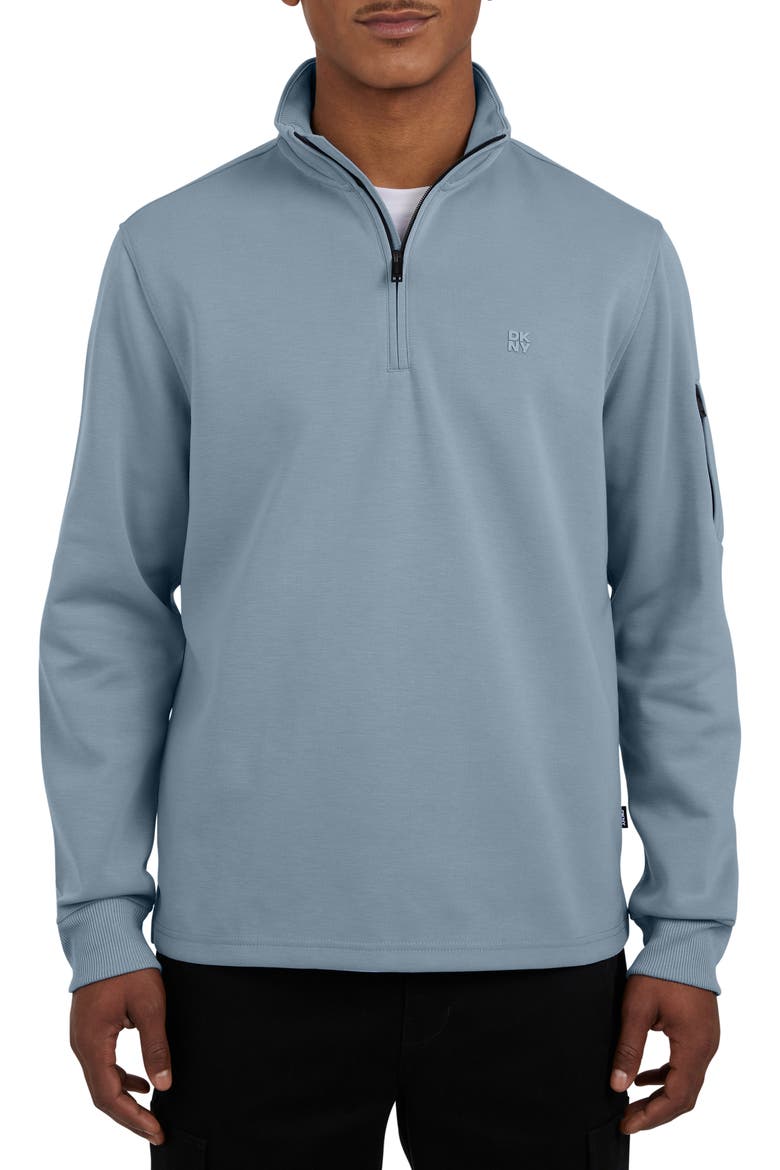 Noah Quarter Zip Sweater, Main, color, ASH BLUE