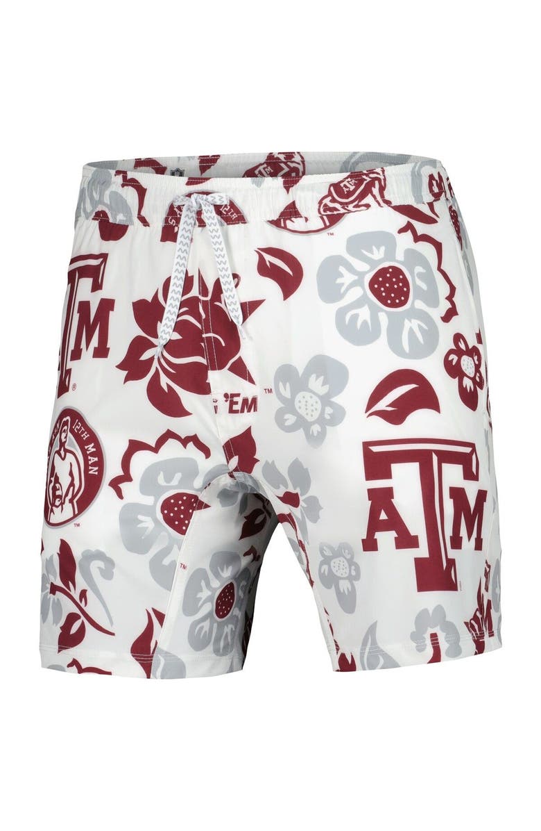Wes & Willy Men's Wes & Willy  White Texas A&M Aggies Vault Tech Swimming Trunks, Alternate, color, White
