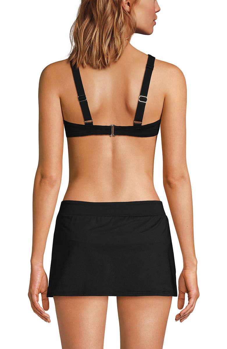 Lands' End Chlorine Resistant Twist Front Underwire Bikini Swimsuit Top, Alternate, color, Black