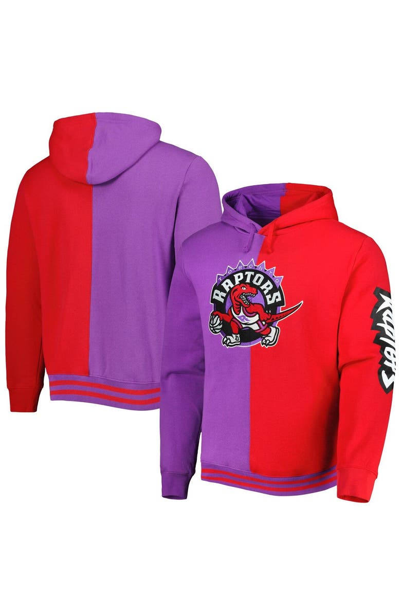 Mitchell & Ness Men's Mitchell & Ness Purple/Red Toronto Raptors Big & Tall Hardwood Classics Split Pullover Hoodie, Main, color, Purple