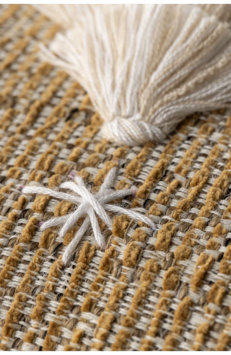 Elaine Smith Fraser Fir Handmade Applique Woven Accent Holiday Pillow, Alternate, color, Golden