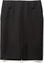 Versace Heavyweight Wool Grain de Poude Pencil Skirt