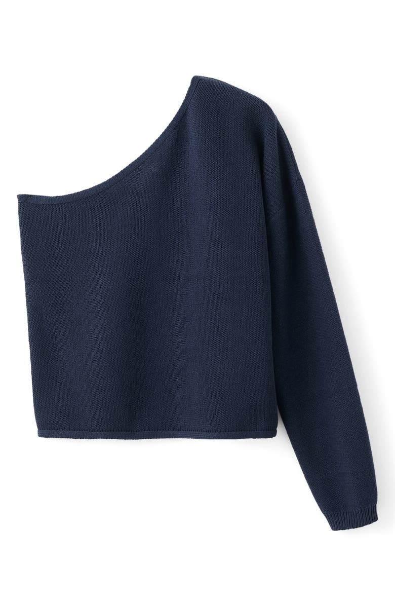 MANGO TEEN One-Shoulder Sweater, Alternate, color, Navy