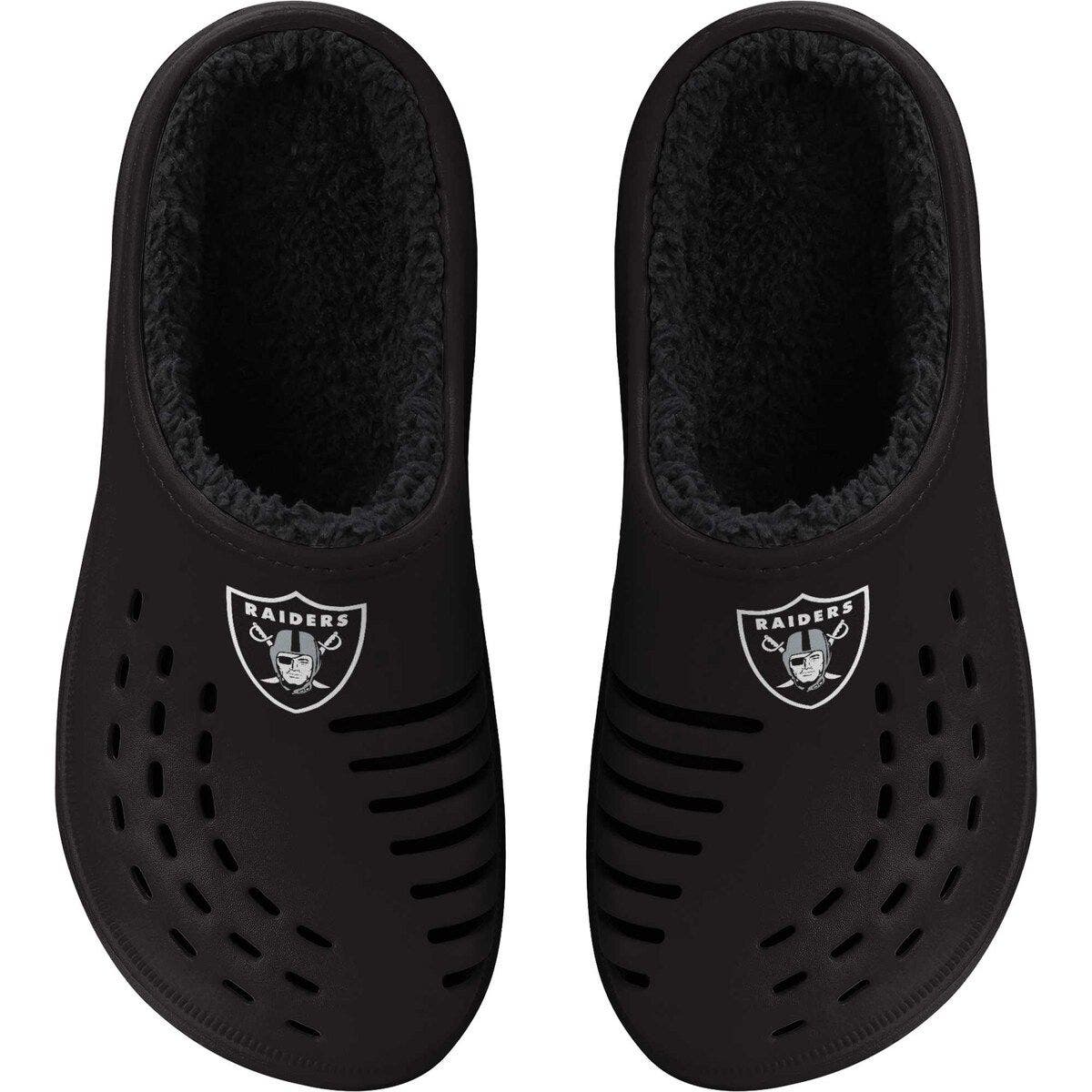 FOCO Men's FOCO Las Vegas Raiders Big Logo Sherpa-Lined Clog Slippers, Main, color, 