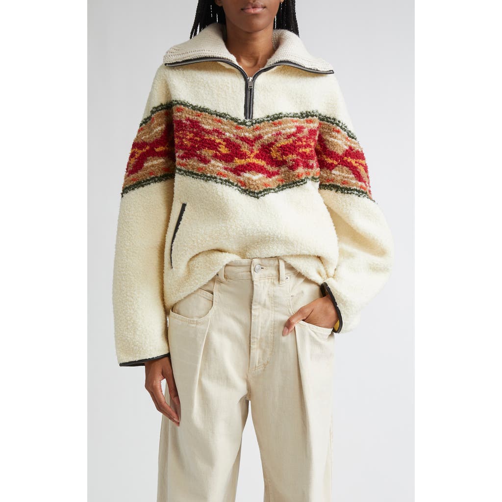 Isabel Marant Étoile Marner Oversize Half Zip Sweater In Neutral