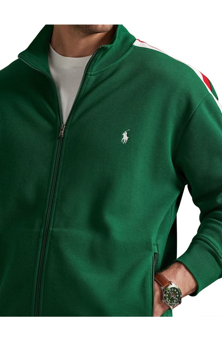 Polo Ralph Lauren Big & Tall Mesh Double-Knit Track Jacket, Alternate, color, Tennis Green Multi