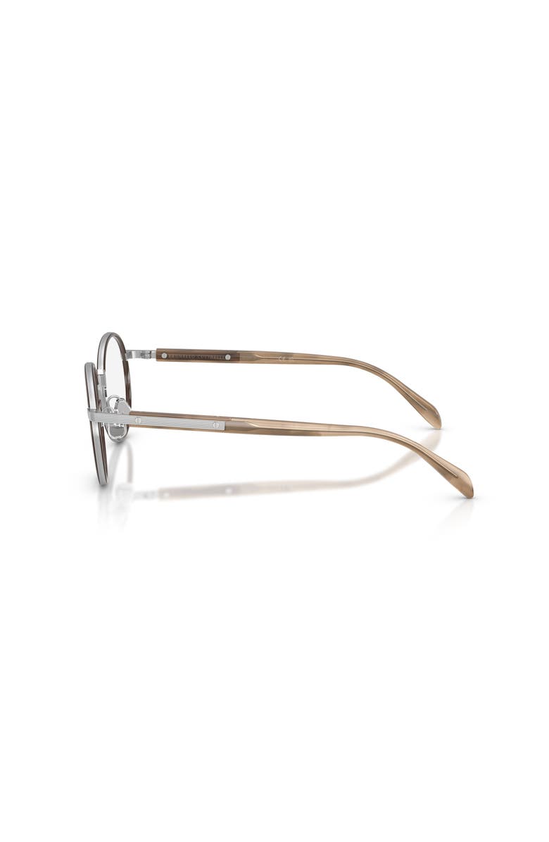 Brunello Cucinelli 48mm Round optical glasses, Alternate, color, Silver