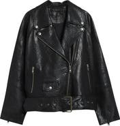 Stand Studio Romy Belted Leather Biker Jacket