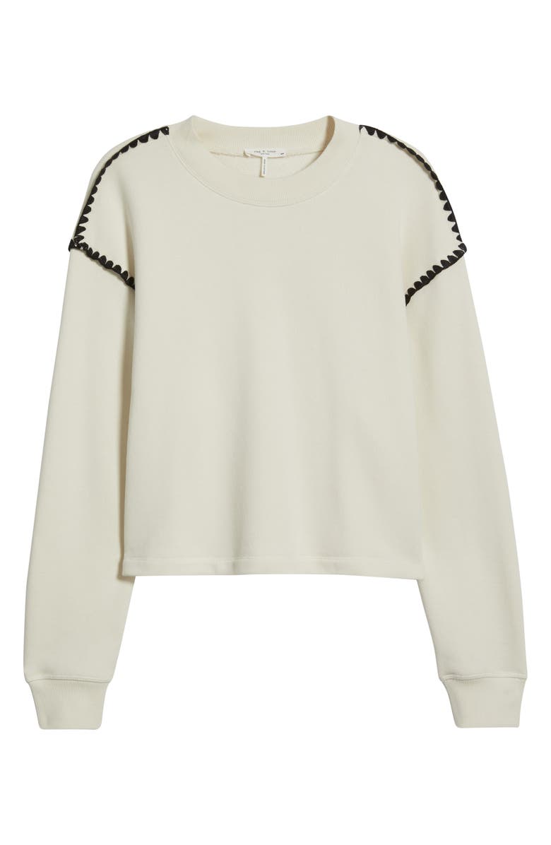 rag & bone Blanket Stitch Terry Sweatshirt, Alternate, color, 