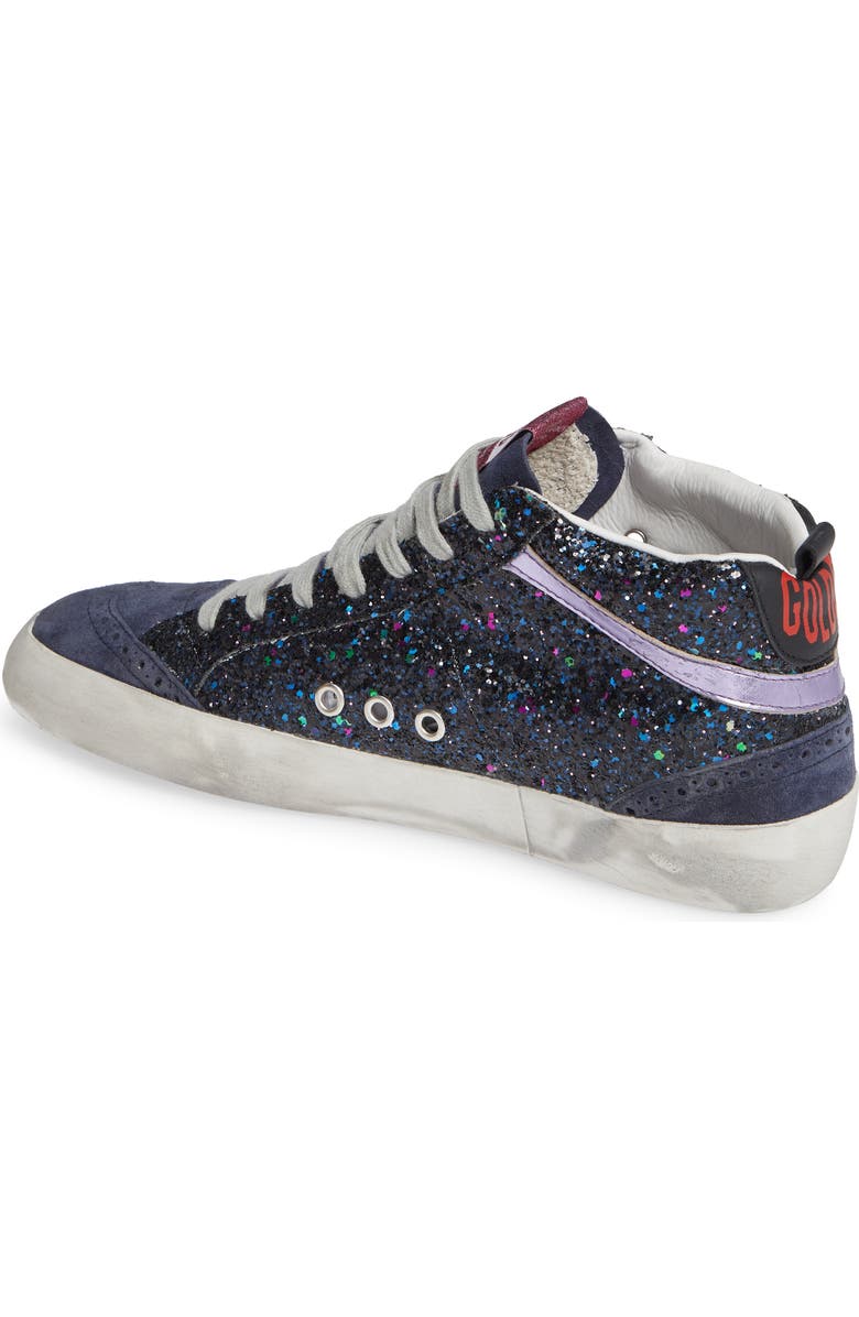 Golden Goose Mid Star Glitter Sneaker, Alternate, color,
