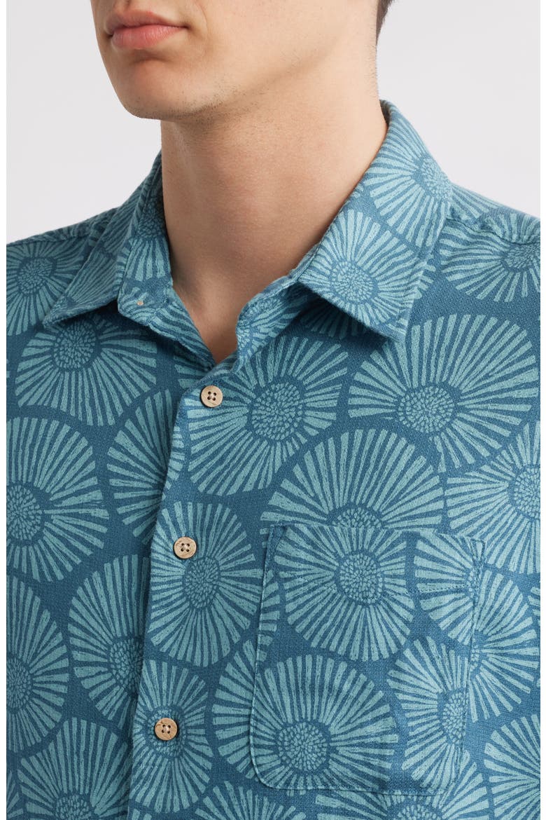 Breeze Short Sleeve Button-Down Shirt, Alternate, color, STORMY SEA FLORAL