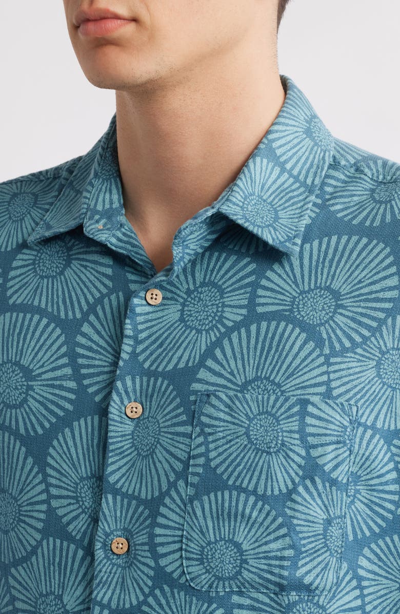 Faherty Breeze Short Sleeve Button-Down Shirt, Alternate, color, Stormy Sea Floral