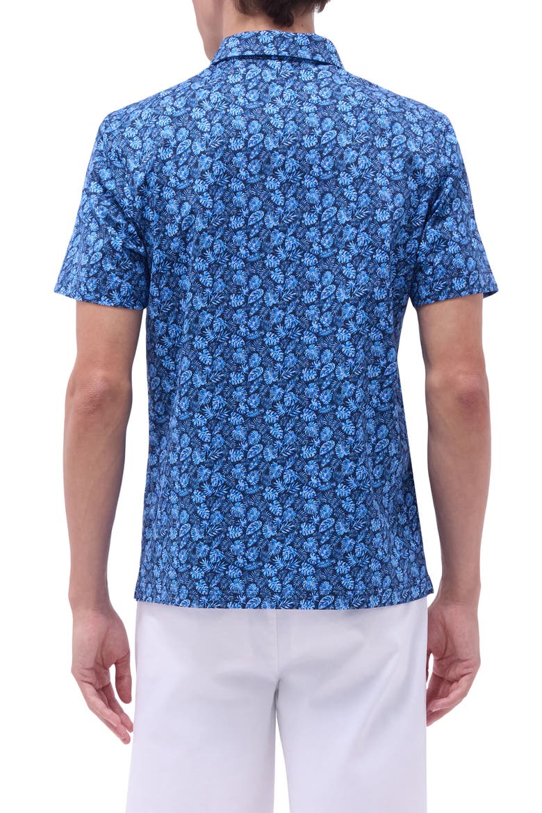 Vincent OoohCotton® Leaf Print Polo, Alternate, color, NIGHT BLUE