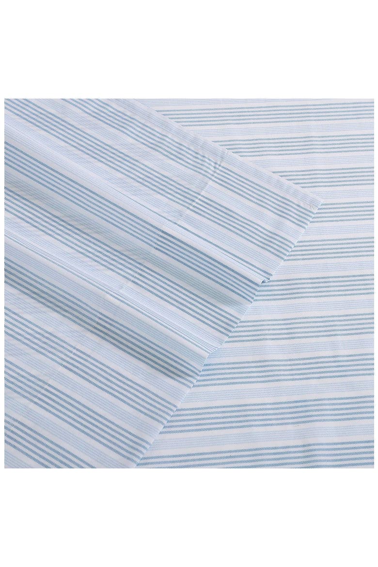 Tayleur Stripe 200 Thread Count Cotton Percale Sheet Set, Alternate, color, BLUE