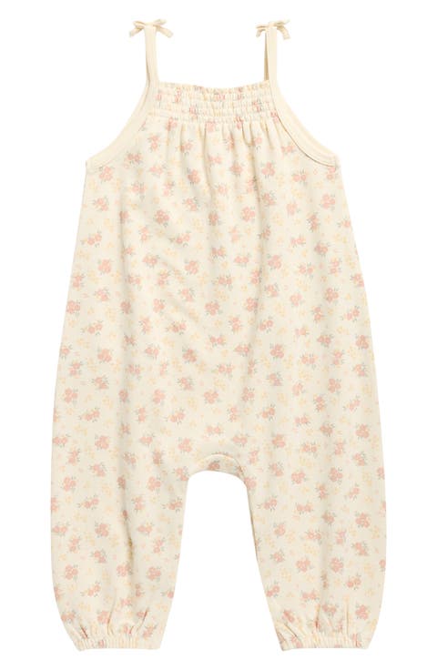 Smocked Yoke Organic Cotton Romper (Baby)