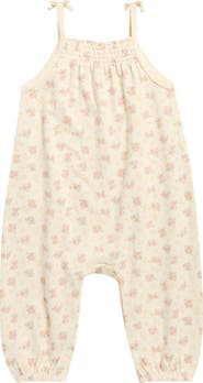 QUINCY MAE Smocked Yoke Organic Cotton Romper