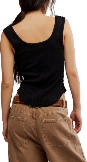 Free People Bryson Cotton Rib Henley Tank | Nordstrom