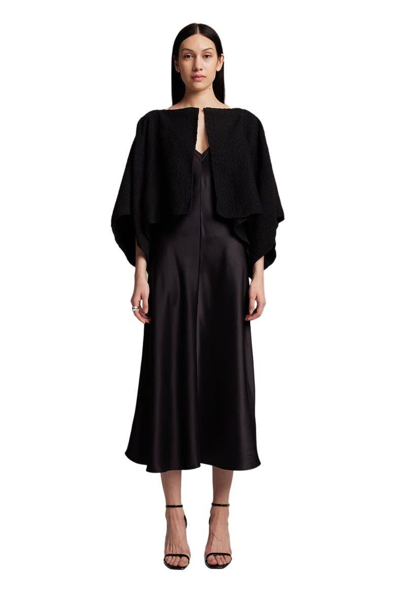 Textured Cotton Bolero, Main, color, Black