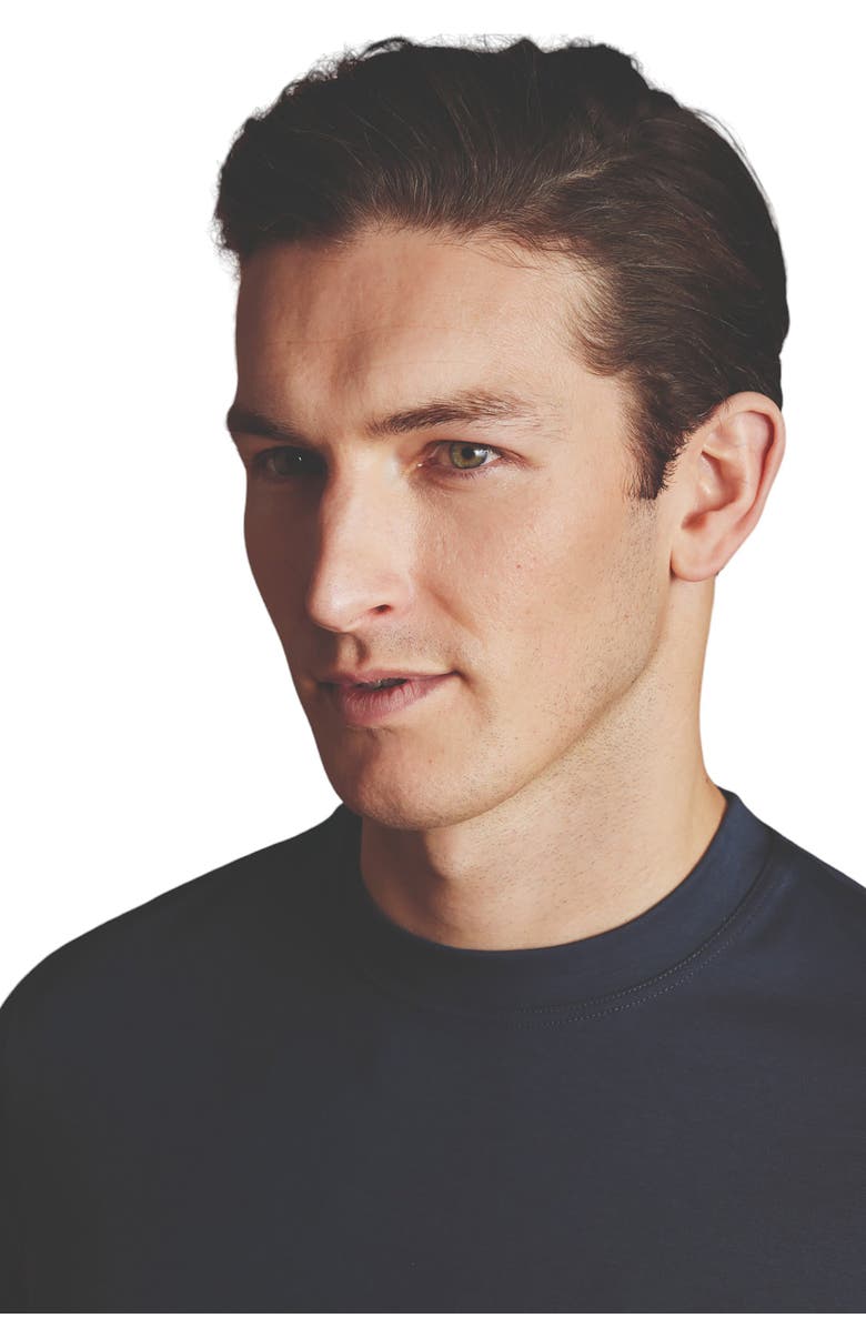 Charles Tyrwhitt Cotton Jersey Short Sleeve Tyrwhitt Tee, Alternate, color, Navy