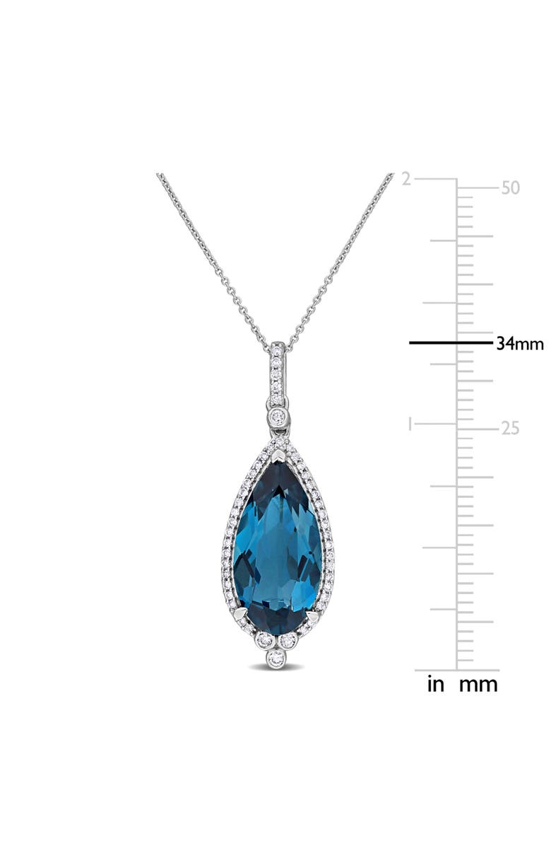 Julianna B. Blue Topaz & Diamond Teardrop Necklace 10k, Alternate, color, Blue Topaz