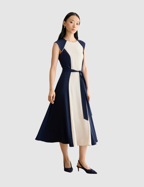 Andrea Colour Block Midi Dress